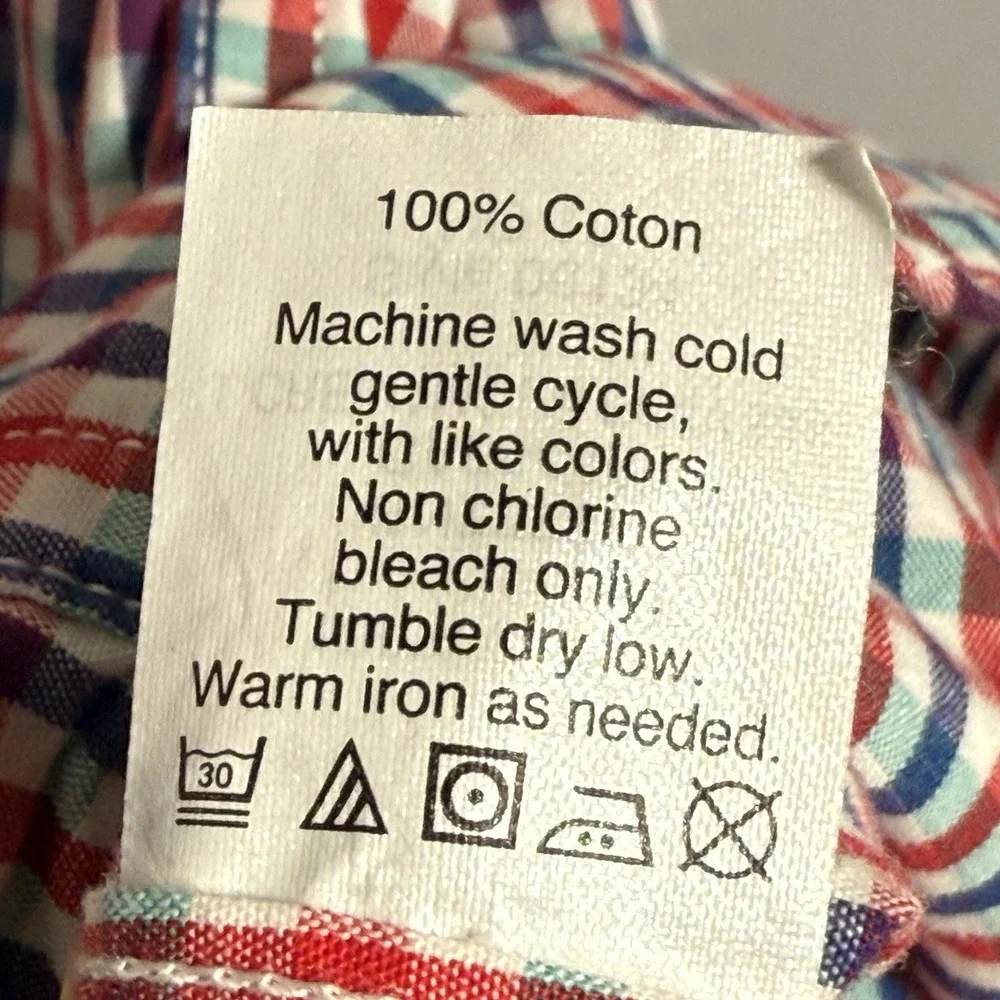 J.CREW Button Down Shirt Men's XS Blue Red Classic Plaid Flex‎ Washed Slim Fit